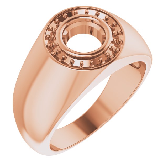 14K Rose 6.5mm Round Ring Mounting