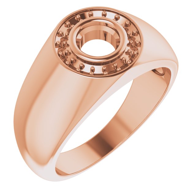 14K Rose 5.5mm Round Ring Mounting