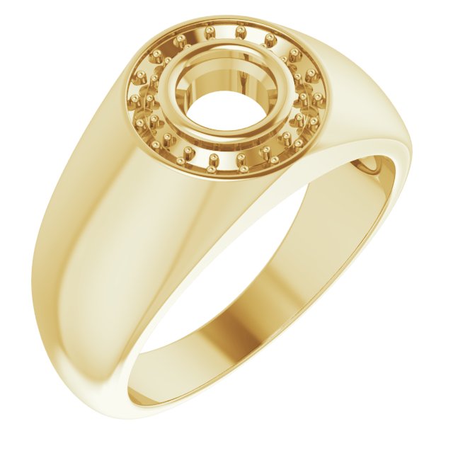 18K Yellow 5.5 mm Round Ring Mounting