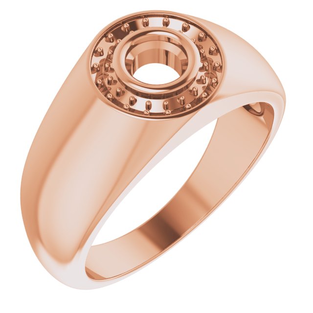 14K Rose 4.8mm Round Ring Mounting