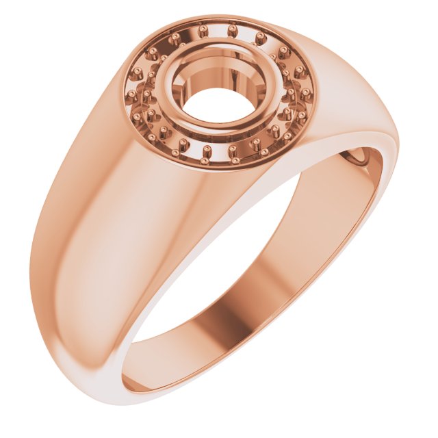 10K Rose 5.2mm Round Ring Mounting