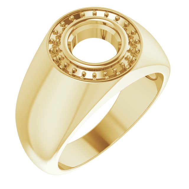 14K Yellow 7.4mm Round Ring Mounting