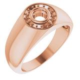 10K Rose 4.4mm Round Ring Mounting