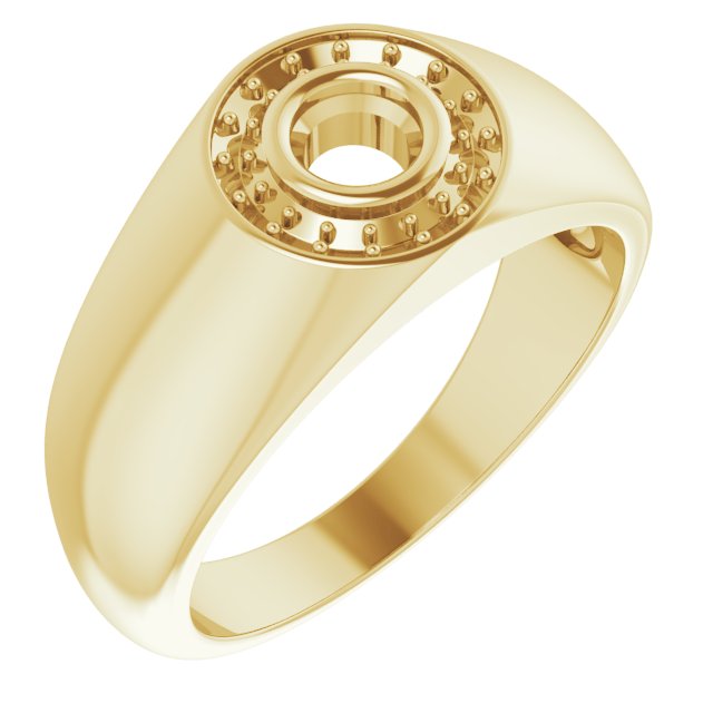 10K Yellow 4.4 mm Round Ring Mounting