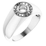 18K White 4.4mm Round Ring Mounting