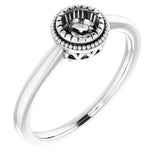 14K White 5mm Round Ring Mounting