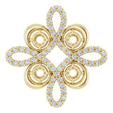 14K Yellow 1/6 CTW Natural Diamond Semi-Set Clover Pendant