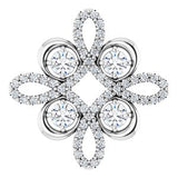 Platinum 3/8 CTW Natural Diamond Clover Pendant
