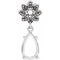 14K White 8x5 mm Pear Floral-Inspired Pendant Mounting