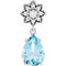 Sterling Silver Natural Aquamarine & .08 CTW Natural Diamond Floral-Inspired Pendant