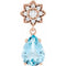 14K Rose Natural Aquamarine & .08 CTW Natural Diamond Floral-Inspired Pendant