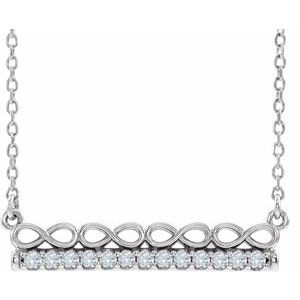 Sterling Silver 1/5 CTW Natural Diamond Infinity-Inspired Bar 16" Necklace