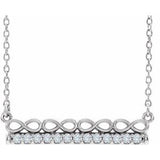 Platinum 1/5 CTW Natural Diamond Infinity-Inspired Bar 18" Necklace