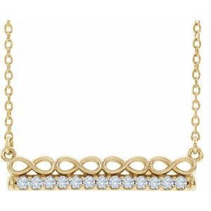 14K Yellow 1/5 CTW Natural Diamond Infinity-Inspired Bar 18" Necklace