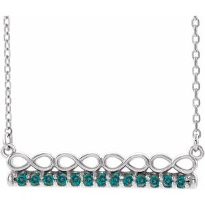 Platinum Natural Alexandrite Infinity-Inspired Bar 16" Necklace