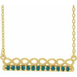 14K Yellow Natural Alexandrite Infinity-Inspired Bar 16" Necklace