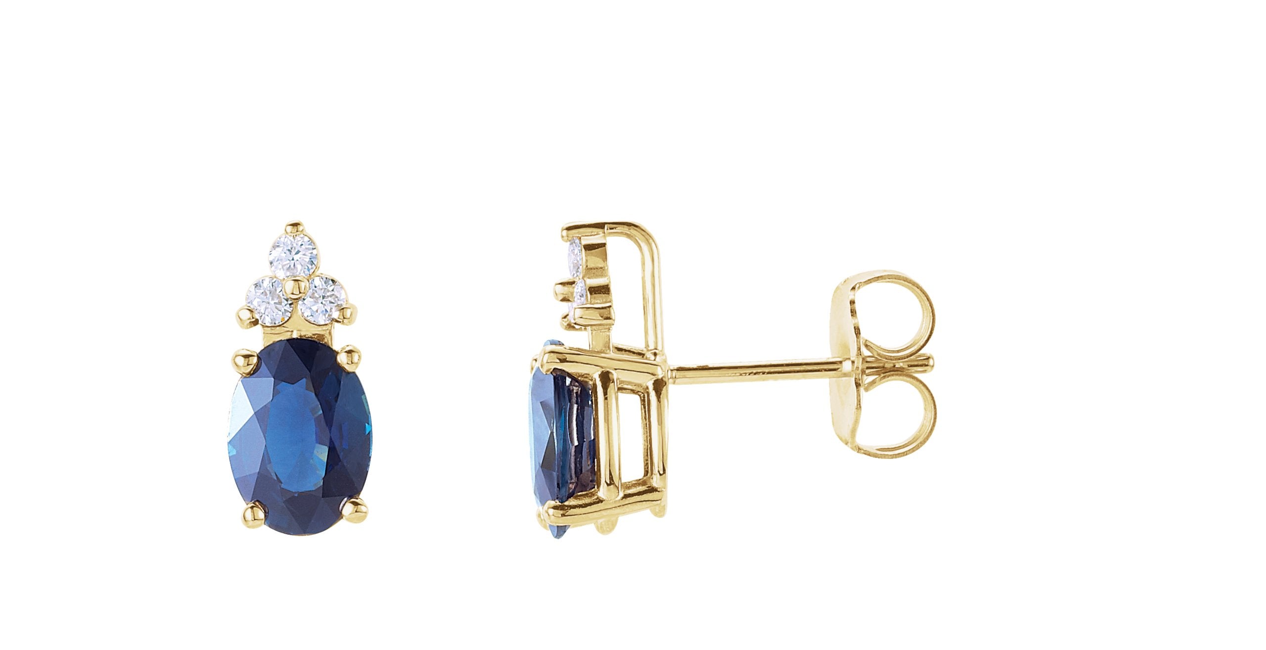 Oval 4-Prong Accented Earrings