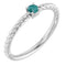 Sterling Silver 3mm Natural Alexandrite Solitaire Rope Ring