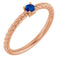 14K Rose 3 mm Lab-Grown Blue Sapphire Solitaire Rope Ring