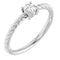 Sterling Silver 4mm Natural White Sapphire Solitaire Rope Ring