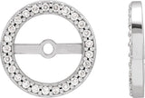 14K White Gold 1/8 CTW Natural Diamond Earring Jackets with 7 mm ID