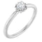Platinum Natural White Sapphire Solitaire Rope Ring