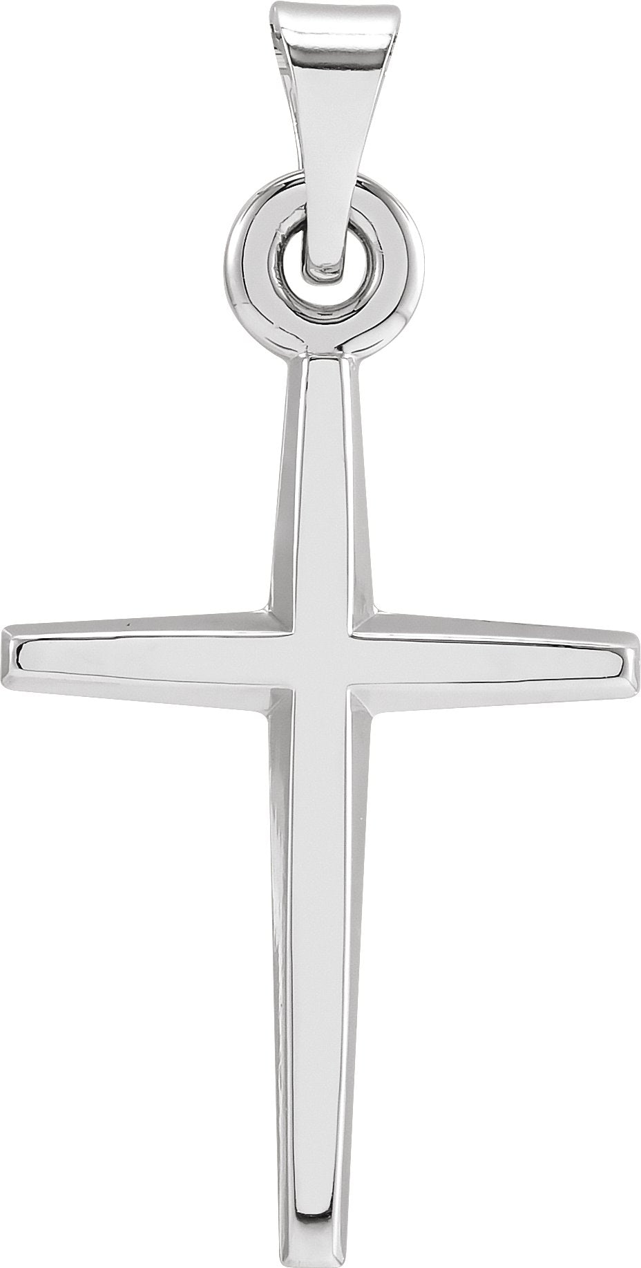 14K White Gold 23.38x11.75 mm Cross Pendant
