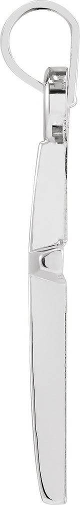 14K White Gold 23.38x11.75 mm Cross Pendant