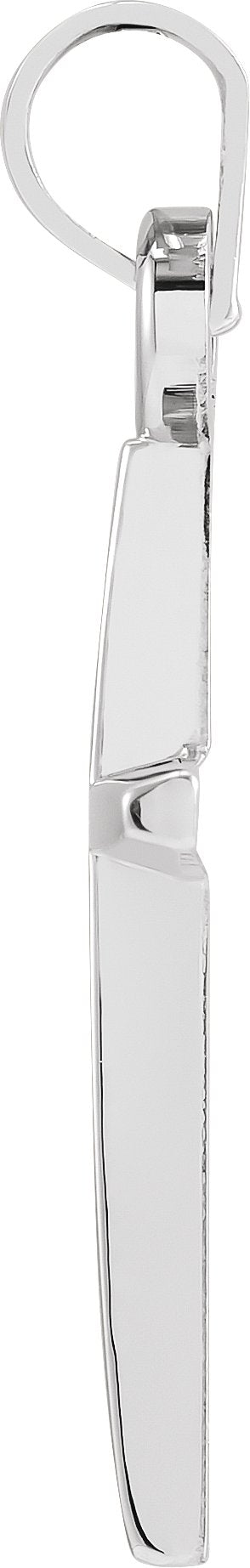 Sterling Silver 23.38x11.75mm Cross Pendant