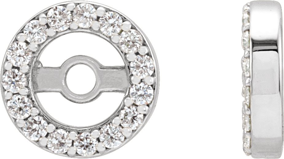 14K White Gold .08 CTW Natural Diamond Earring Jackets with 3.6 mm ID