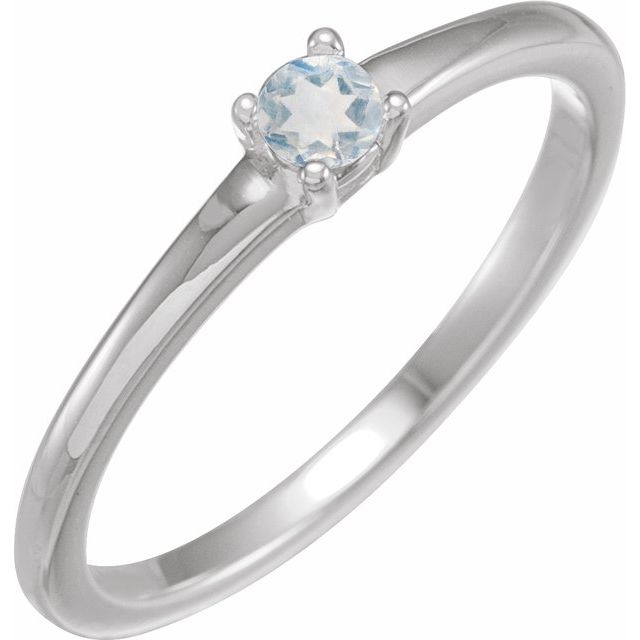 Platinum Natural Blue Sheen Moonstone Ring