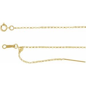 14K 1 mm Rolo chain