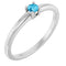 14K White Natural Aquamarine Ring