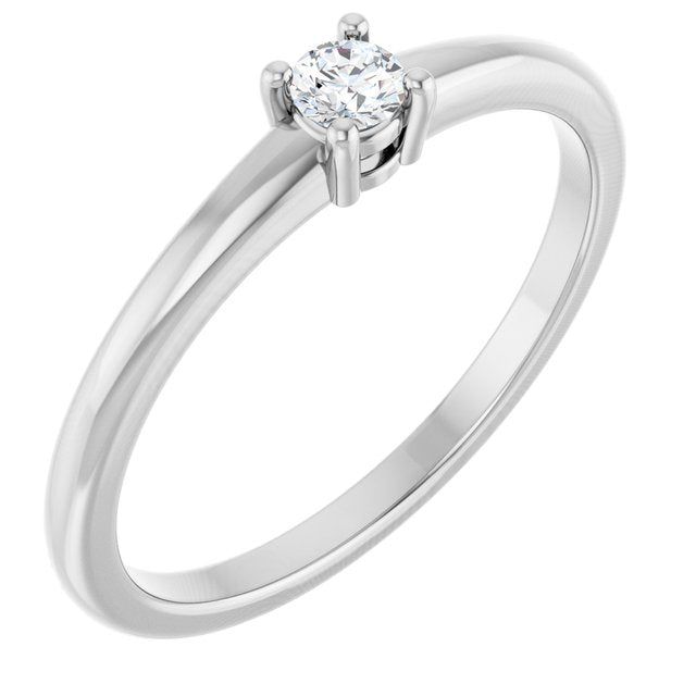Platinum Natural White Sapphire Ring