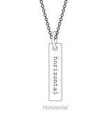 Sterling Silver Natural Citrine Family Engravable Bar Pendant