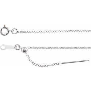 Sterling silver 1.1 mm cable chain