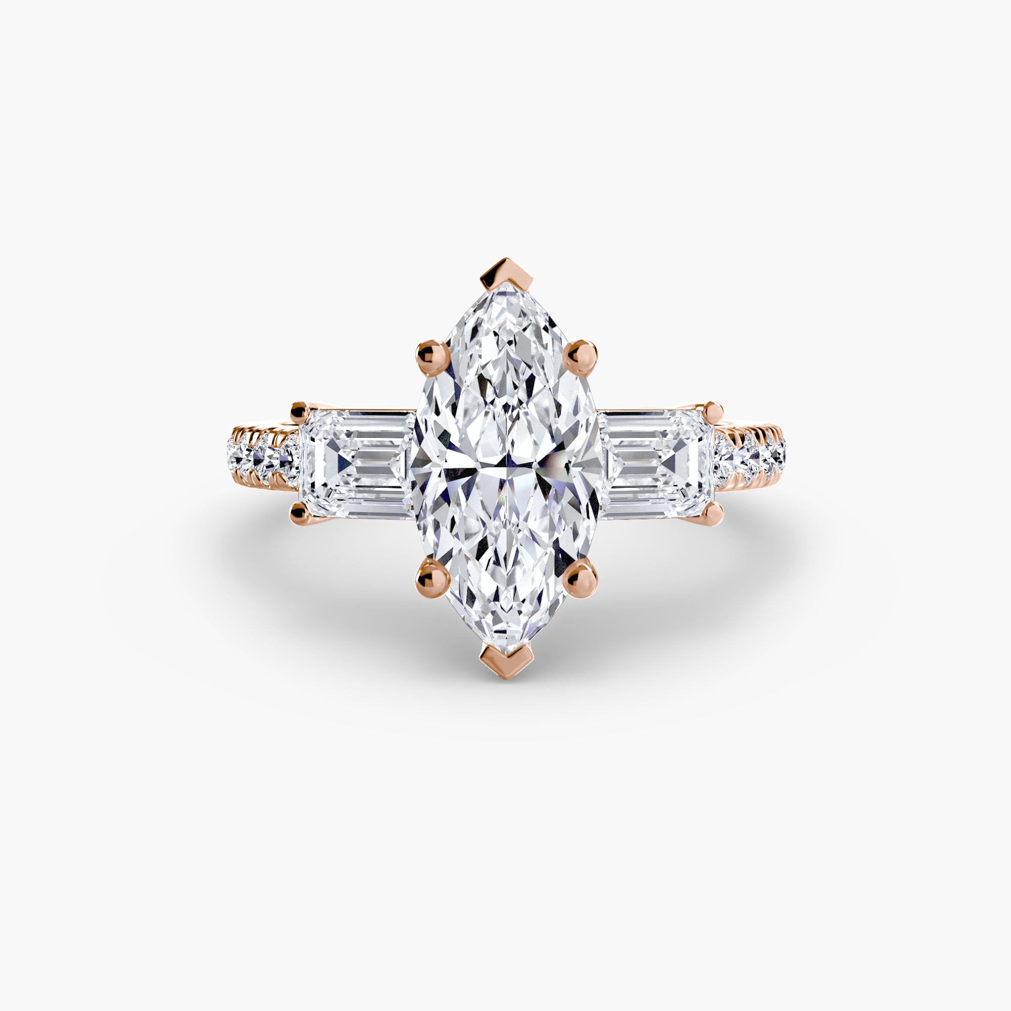 Three-Stone Ring with Pavé Volume 4