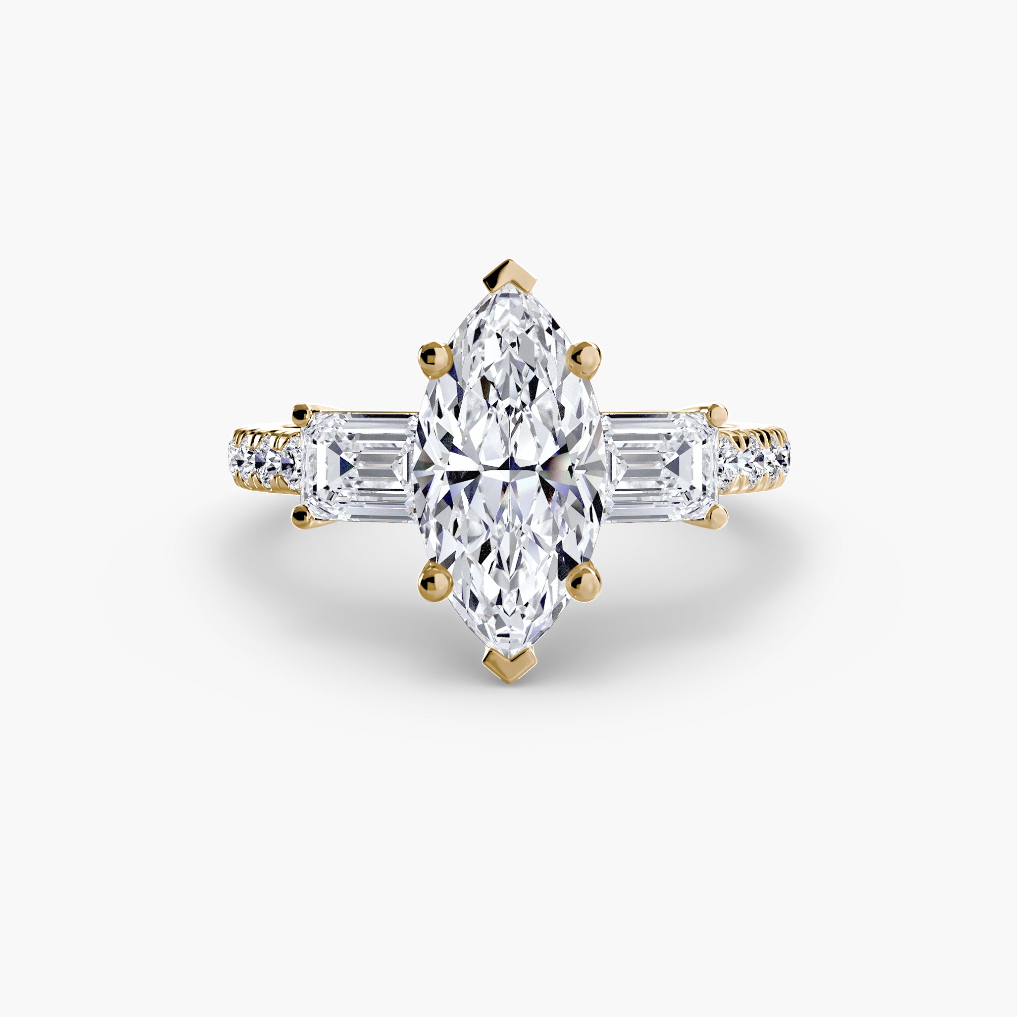 Three-Stone Ring with Pavé Volume 4
