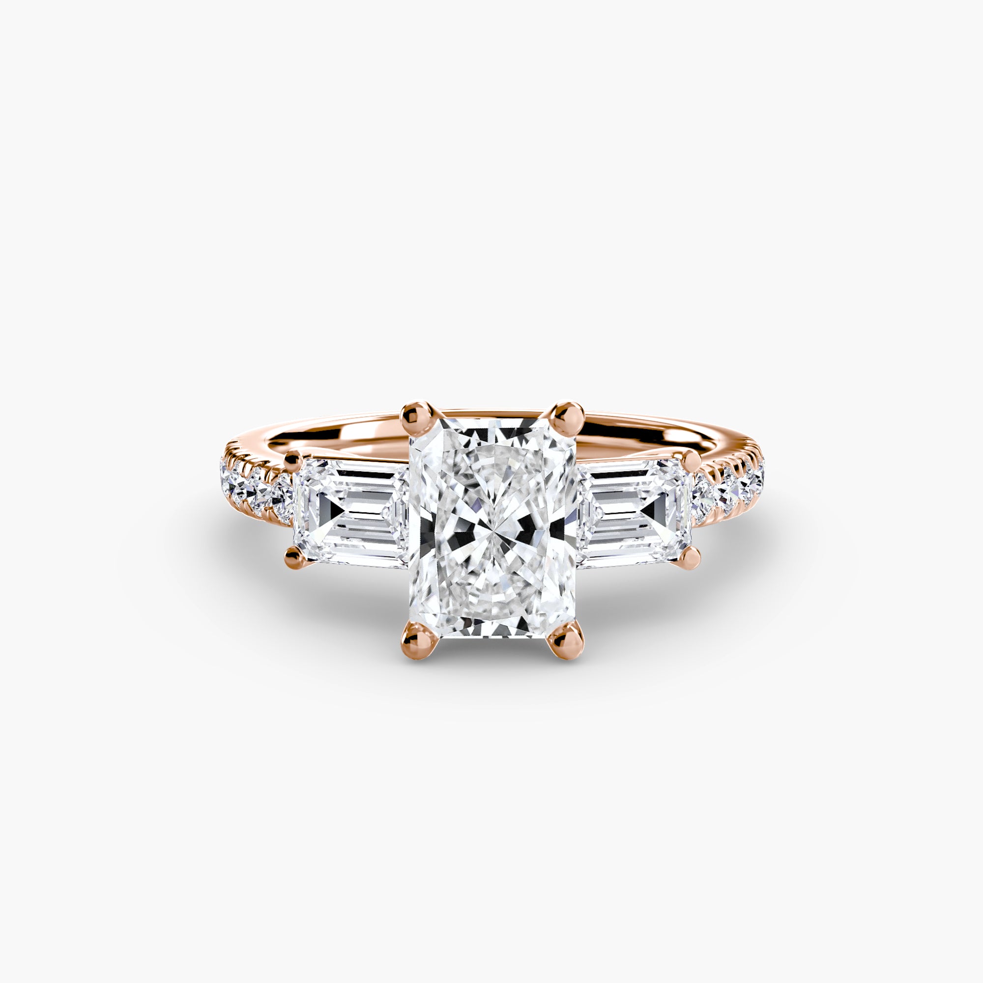 Three-Stone Ring with Pavé Volume 4