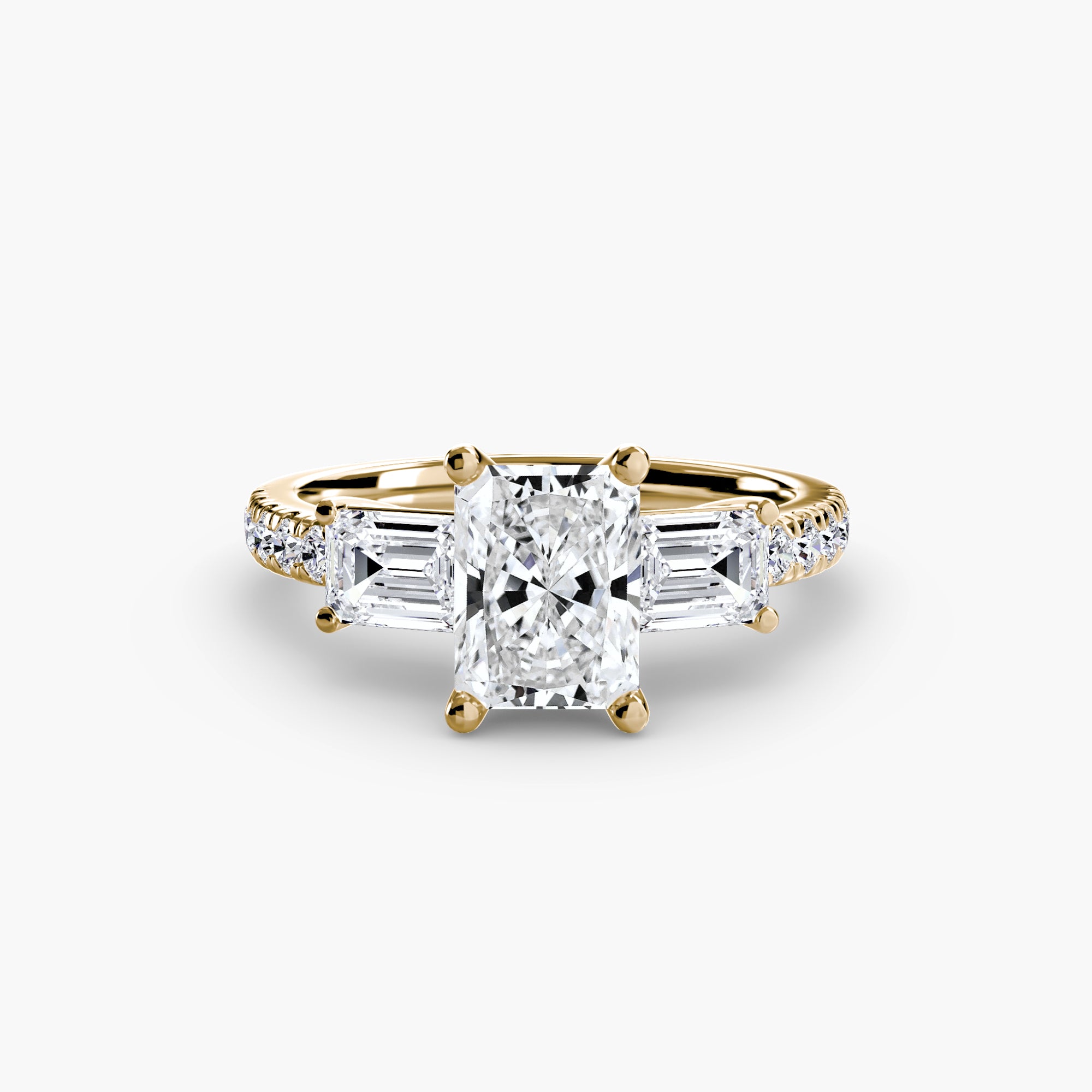 Three-Stone Ring with Pavé Volume 4