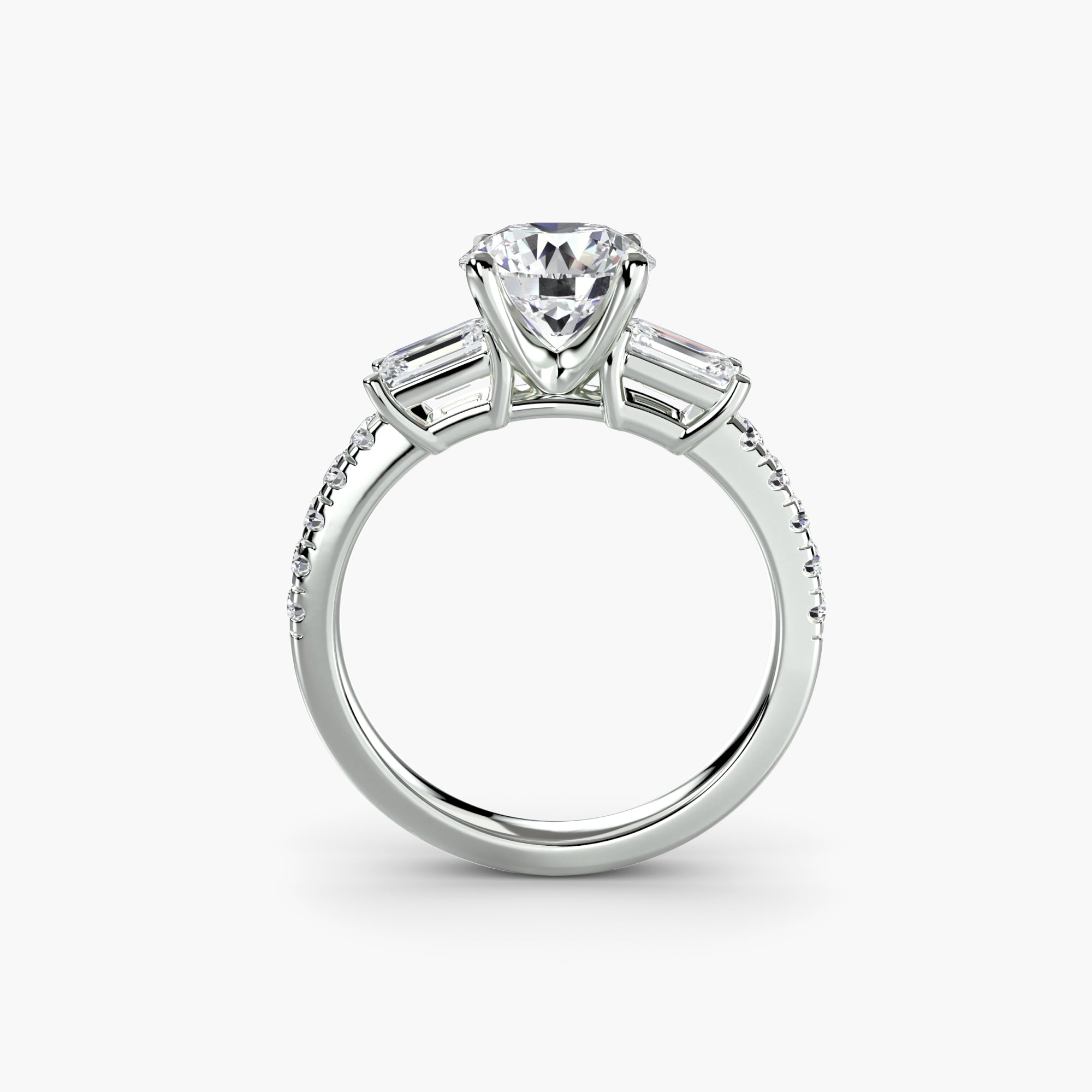 Three-Stone Ring with Pavé Volume 4