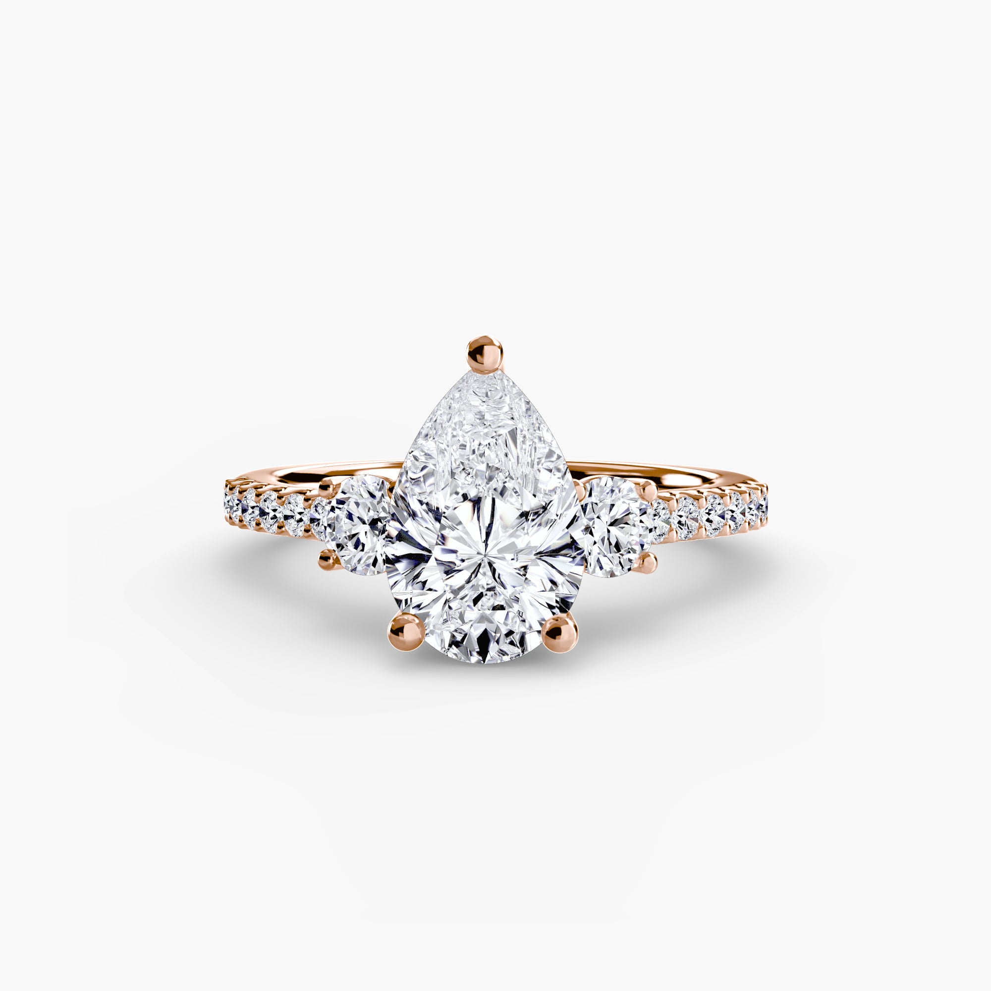 Three-Stone Ring with Pavé Volume 5