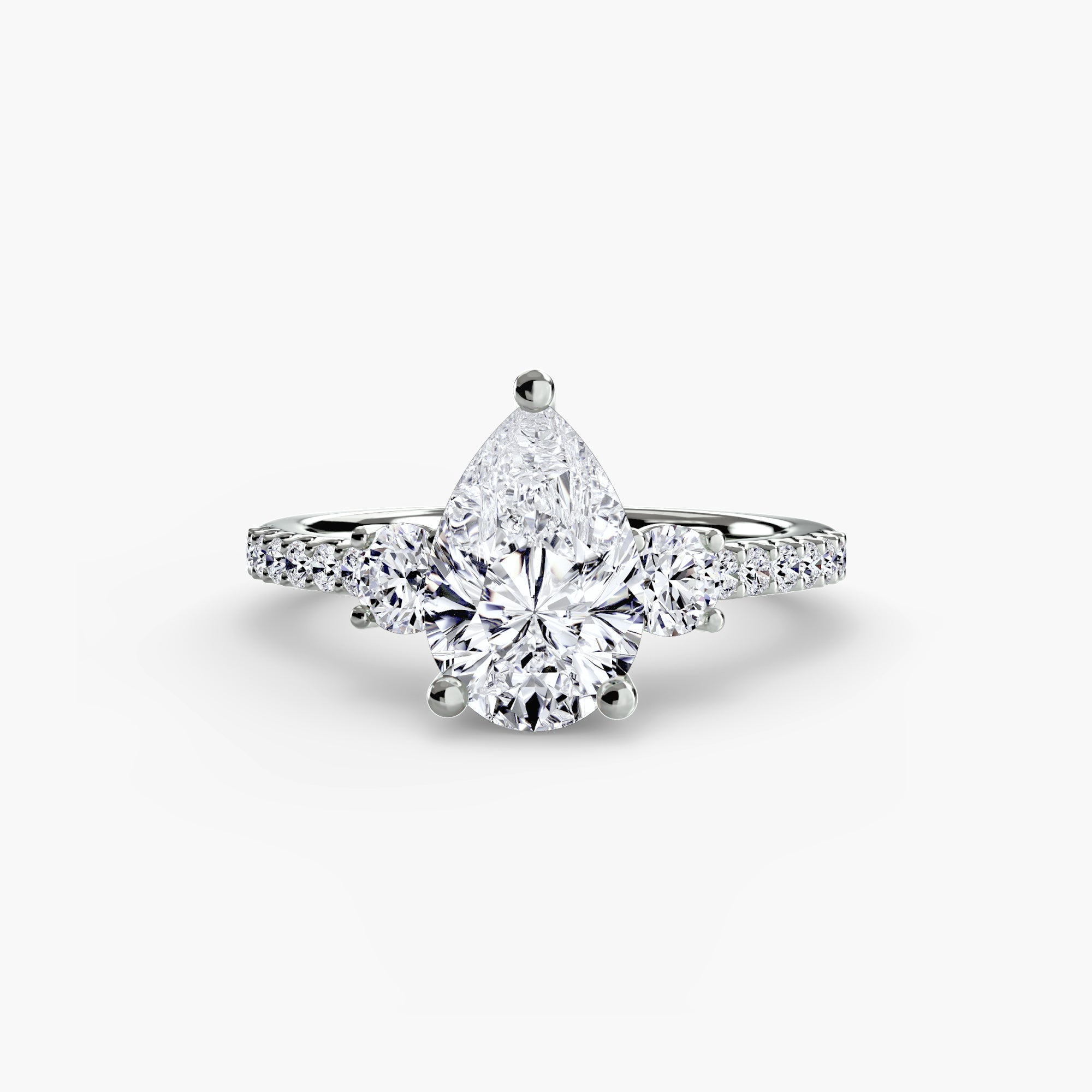 Three-Stone Ring with Pavé Volume 5