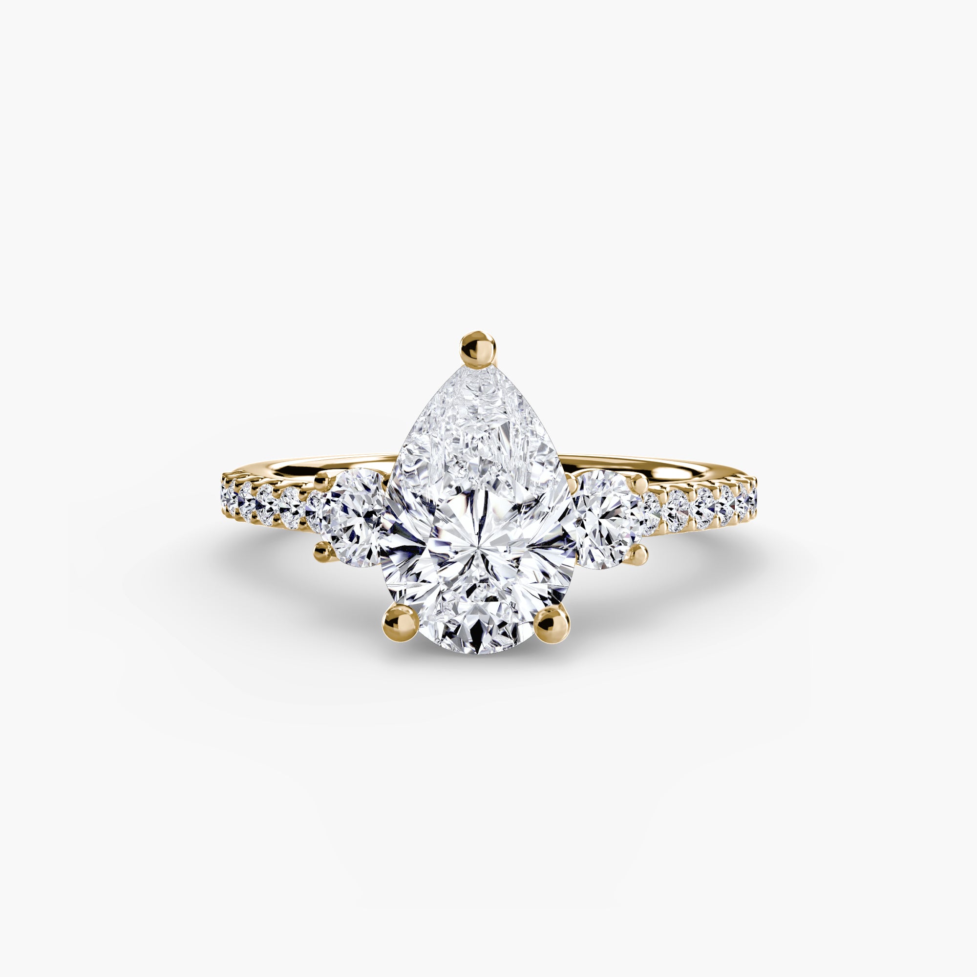 Three-Stone Ring with Pavé Volume 5