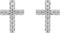 14K White Gold .08 CTW Natural Diamond Cross Earrings
