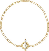 Brc895 / Bracelet / 14K Yellow / Set / Natural Diamond / Round / 1.5 Mm / 7 In / I1, GH / Polished / 1/10 Ctw Diamond Toggle Bracelet