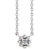 Sterling Silver .03 CTW Natural Diamond Beaded Youth 16" Necklace