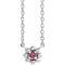 Sterling Silver Natural Pink Tourmaline Beaded Youth 16