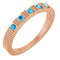 14K Rose Natural Aquamarine Stackable Ring