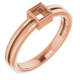 10K Rose 3.25mm Square Ring Mounting